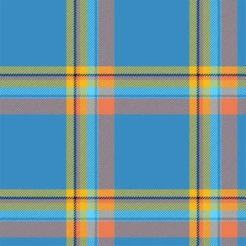 Plaid seamless pattern in blue. Check fabric texture. Vector textile print. Stock Illustration