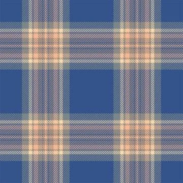 Plaid seamless pattern in blue. Check fabric texture. Vector textile print. Illustrazione stock
