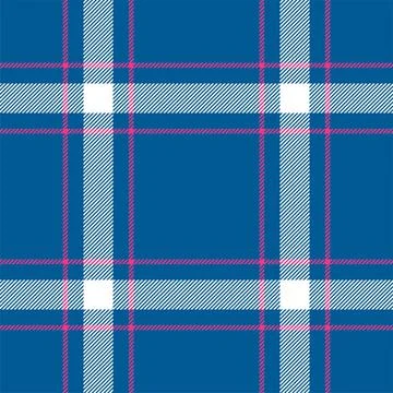 Plaid seamless pattern in blue. Check fabric texture. Vector textile print. Stock Illustration