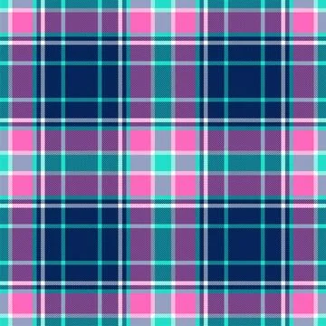 Plaid seamless pattern in blue. Check fabric texture. Vector textile print. Stock Illustration