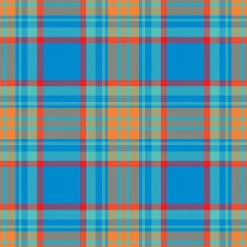 Plaid seamless pattern in blue. Check fabric texture. Vector textile print. Stock Illustration