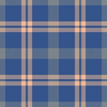 Plaid seamless pattern in blue. Check fabric texture. Vector textile print. Stock Illustration