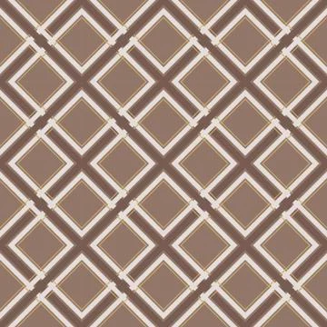 Plaid seamless pattern. Brown tartan print for fabric. - Vector Stock Illustration