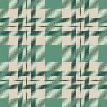 Plaid seamless pattern in green. Check fabric texture. Vector textile print. Stock Illustration