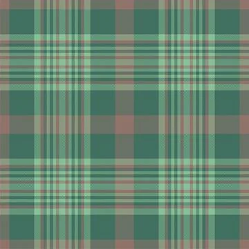 Plaid seamless pattern in green. Check fabric texture. Vector textile print. Stock Illustration