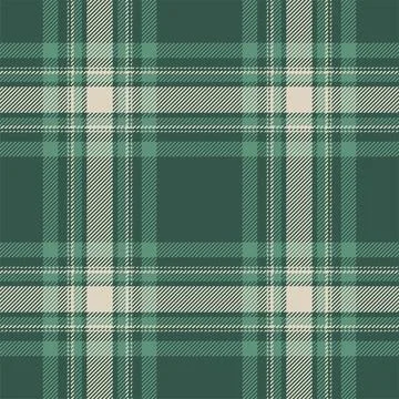 Plaid seamless pattern in green. Check fabric texture. Vector textile print. Stock Illustration