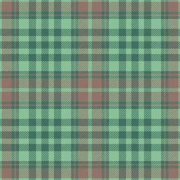 Plaid seamless pattern in green. Check fabric texture. Vector textile print. Stock Illustration
