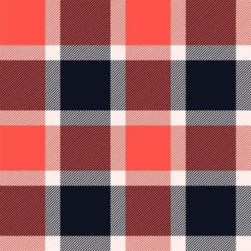 Plaid seamless pattern in red. Check fabric texture. Vector textile print. Stock Illustration