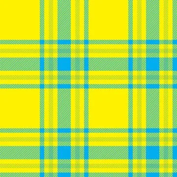 Plaid seamless pattern in yellow. Check fabric texture. Vector textile print. Stock Illustration