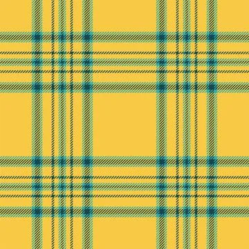 Plaid seamless pattern in yellow. Check fabric texture. Vector textile print. Stock Illustration