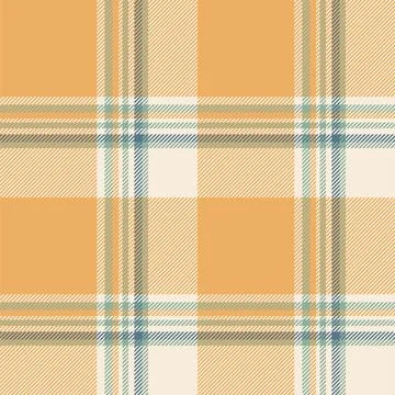 Plaid seamless pattern in yellow. Check fabric texture. Vector textile print. イラスト素材