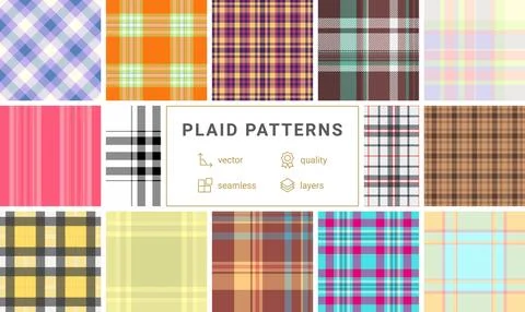Plaid set created for digital apparel mockups. Ideal for online stores, e-c.. Stock Illustration