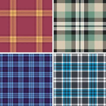 Plaid set created for digital mockups. Ideal for online cards, printable deco Stock Illustration