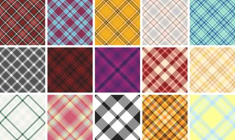 Plaid set created for digital spring mockups. Ideal for online shops, e-com.. 스톡 일러스트