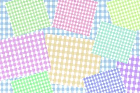 Plaids Gingham check painting pattern background ,pink, green,blue,orange Stock Illustration