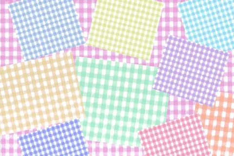 Plaids Gingham check painting pattern background ,pink, green,blue,orange 스톡 일러스트