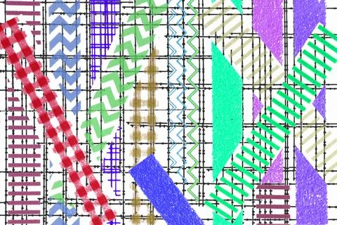 Plaids Gingham check painting pattern background ,pink, green,blue,orange Stock Illustration