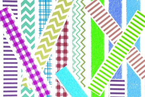 Plaids Gingham check painting pattern background ,pink, green,blue,orange Stock Illustration