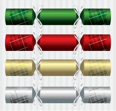 Plaid/Tartan Christmas crackers in vector format. Illustrazione stock