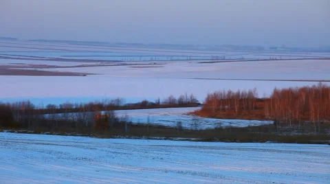 Plain after the snow Video stock 60589959