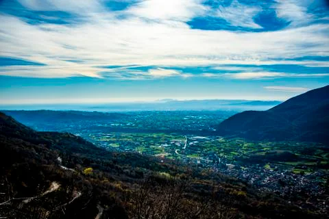 Plain and hills Stock Photos