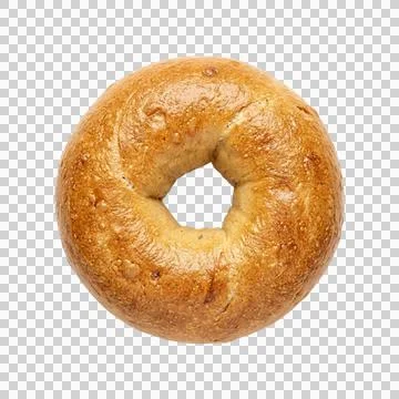 Plain bagel isolated on a transparent background with golden brown crust fo.. Stock-Fotos