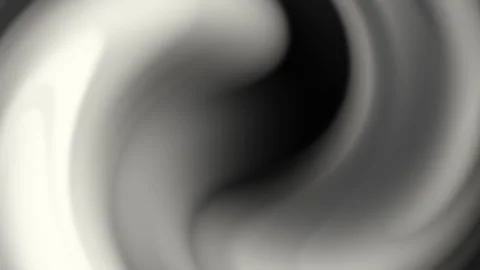 Plain black background featuring abstract monochrome swirling liquid shapes with Stock Footage 341786295