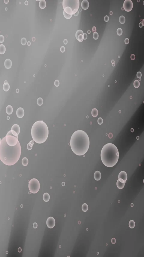 Plain black background highlights grayish bubbles of varying sizes floating gent Video stock 327796558