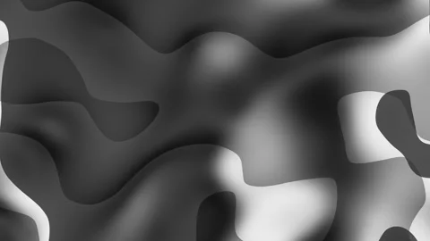 Plain black grayscale abstract wavy shapes create a subtly textured minimalist d Stock Footage 312112422