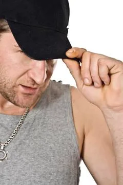 Plain black hat 스톡 사진