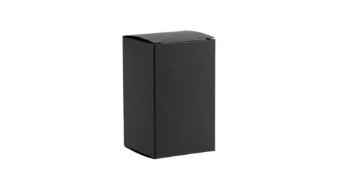 A plain black mock cosmetic product box isolated on white  Video stock 339340940
