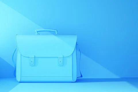 Plain blue briefcase with beam of light Stock Illustration