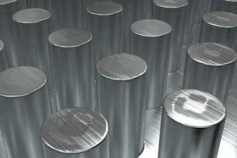 Plain brushed metal surface with cylinders Stock-Illustration