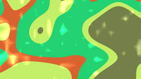 Plain color background featuring bright neon orange curves green shapes yellow c Stock Footage 341982157