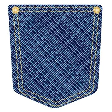 Plain denim pocket Stock Illustration