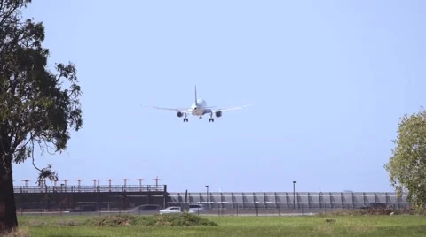 Plain Descending onto Runway Stock Footage 47252813