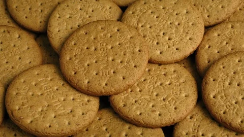 Plain Digestive Biscuits Rotating Stock Footage 91795014