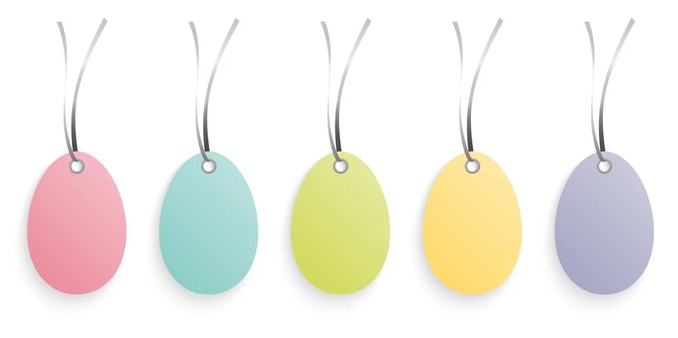 Plain easter eggs hang tags Stock Illustration