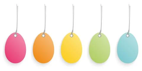 Plain easter eggs hang tags Stock Illustration