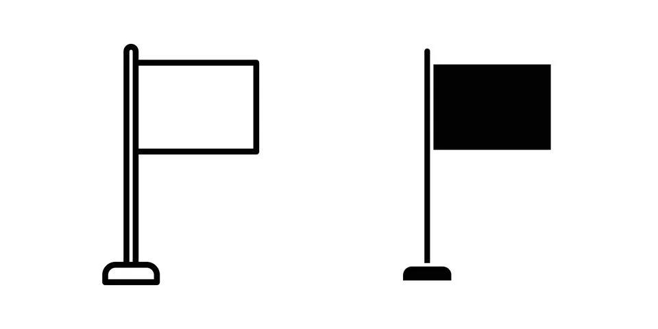 Plain flag icon set. Vector EPS 10 스톡 일러스트