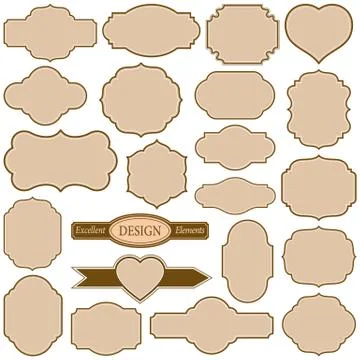 Plain Frames Set Illustrazione stock