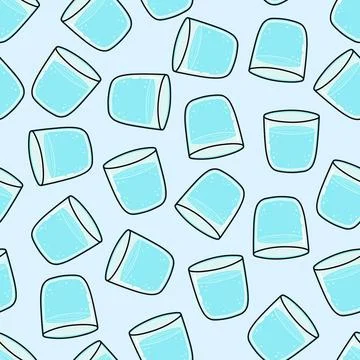 Plain glass of water pattern on blue background Illustration