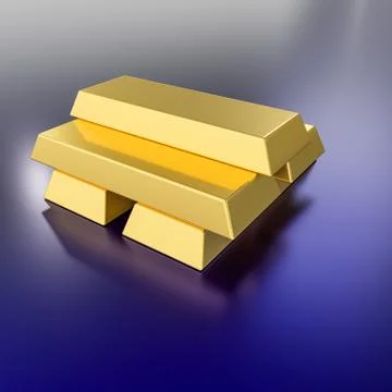 Plain Gold Ingots Stock Illustration
