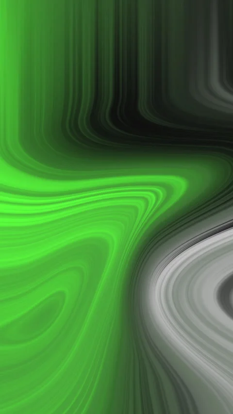 Plain green black abstract flowing pattern swirls elegantly displaying gray colo Stock Footage 327797484