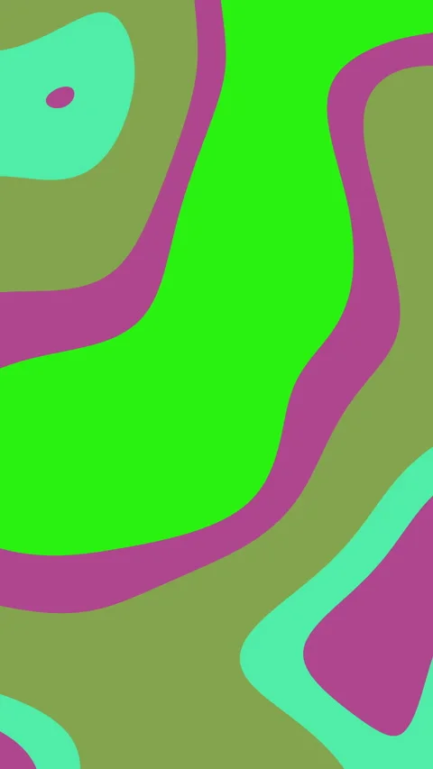 Plain green pattern swirls within this bright abstract artworks colorful unique  Stock Footage 327621011