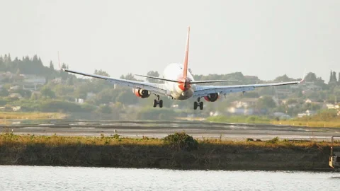 Plain landing closeup slow motion shot Stock Footage 94971940