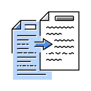 Plain language technical writer color icon vector illustration Stock Illustration