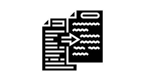 Plain language technical writer glyph icon animation Stock Footage 326152603