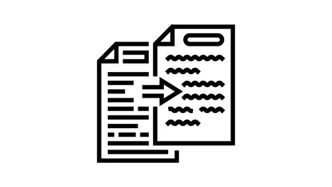 Plain language technical writer line icon animation Stock Footage 326131855