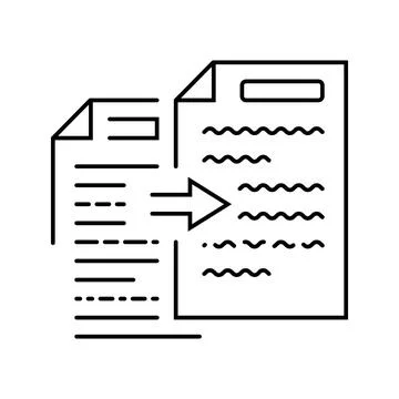 Plain language technical writer line icon vector illustration Stock Illustration
